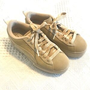 Puma women's 7.5 First Sense - Light Sand sneakers suede Athletic luxury capsule
